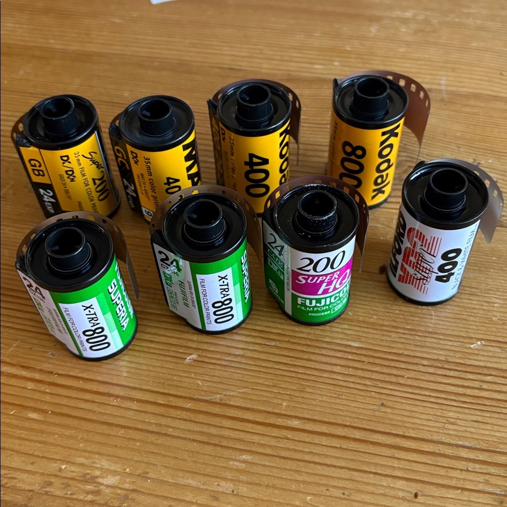 (8) 35mm expired film lot Kodak Fuji Ilford